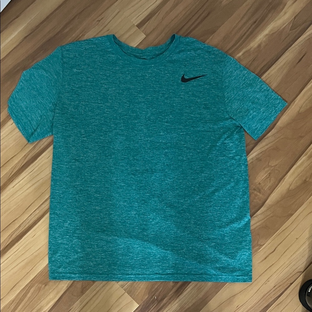 Nike Turquoise Tee with Black Swoosh